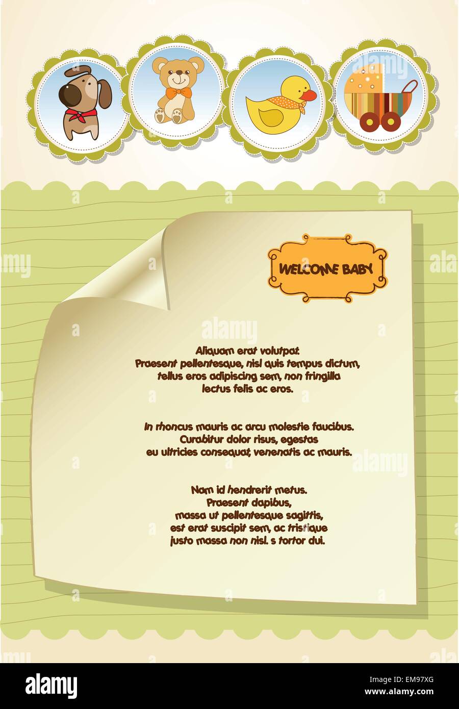 neue Baby Ankündigung Karte Stock Vektor