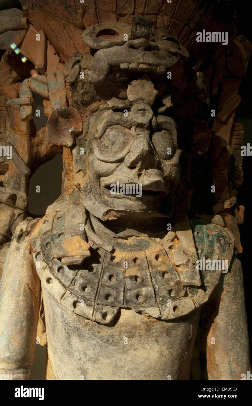 Detail der Räuchergefäß Basis aus dem Tempel des Kreuzes, Alberto Ruz Lhuillier Website Museum, Palenque, Chiapas, Mexiko Stockfoto