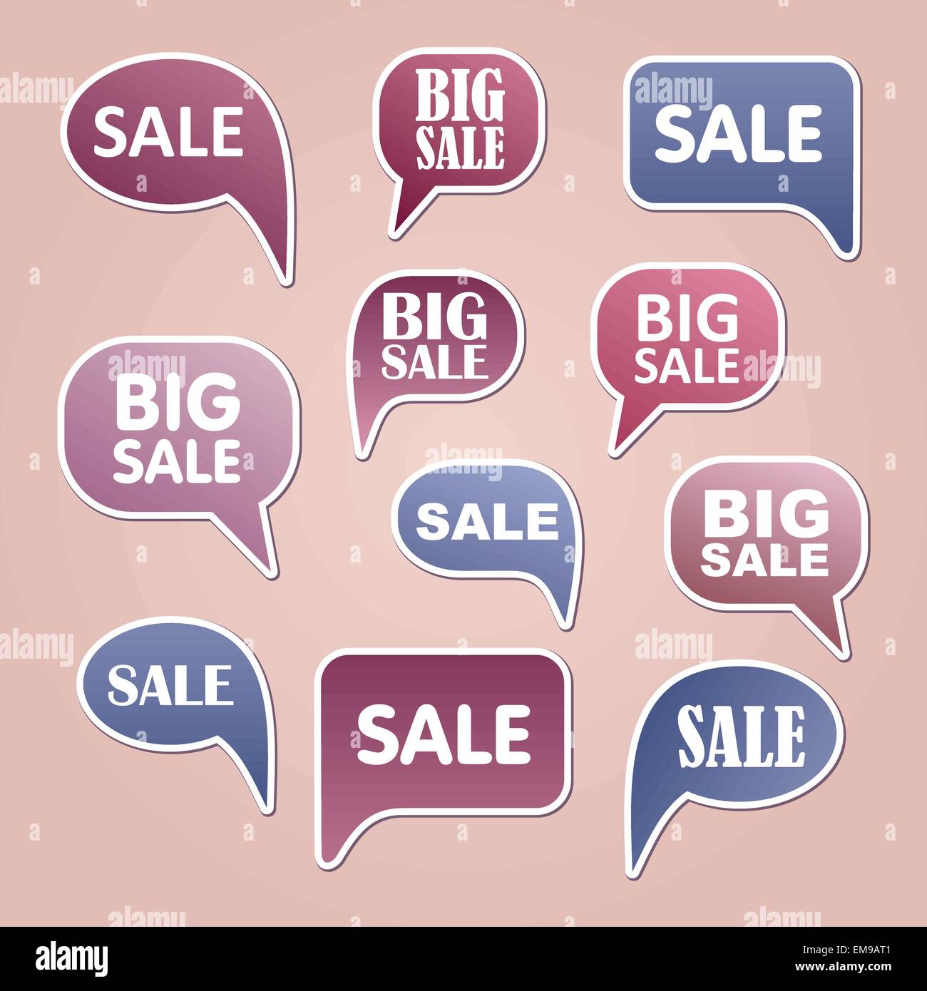 Text-Blase Verkauf Stock Vektor