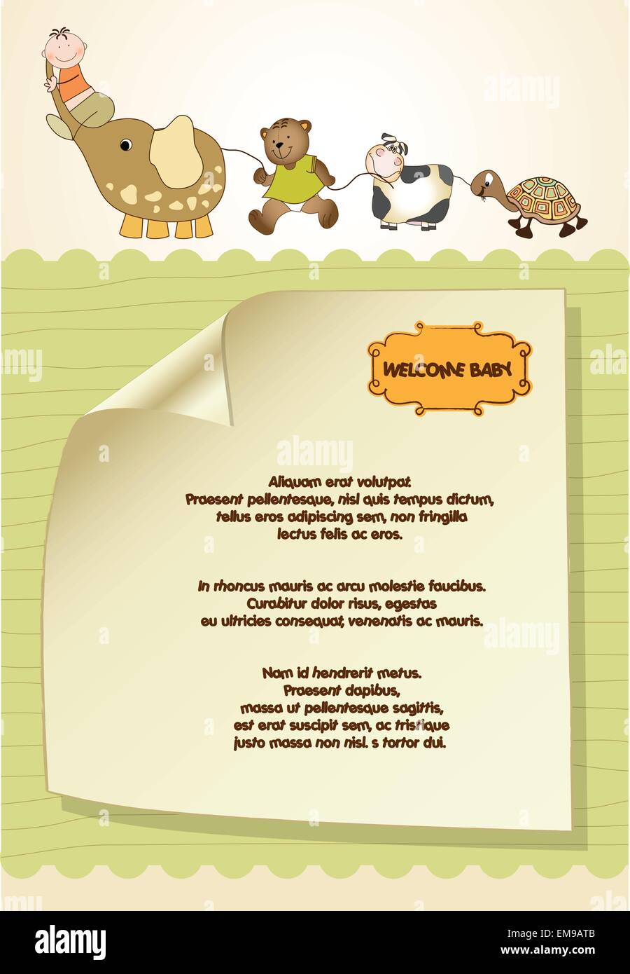 Baby Ankündigung Karte Stock Vektor