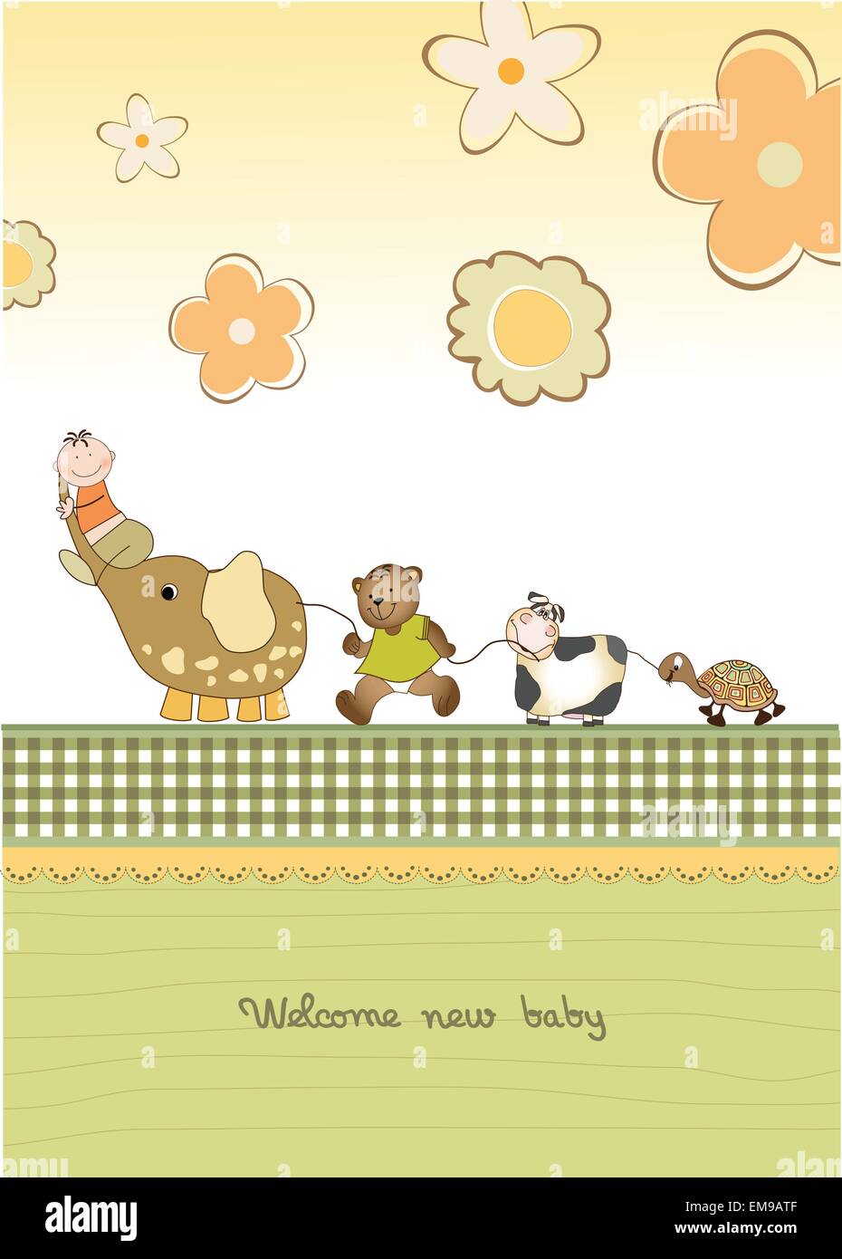 Baby Ankündigung Karte Stock Vektor