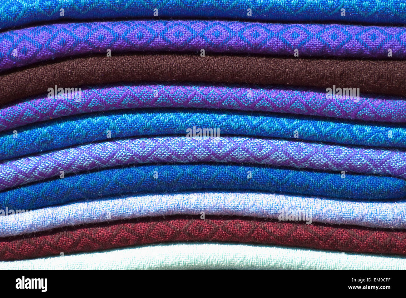 Maya Textilien, San Juan Chamula, Chiapas, Mexiko Stockfoto