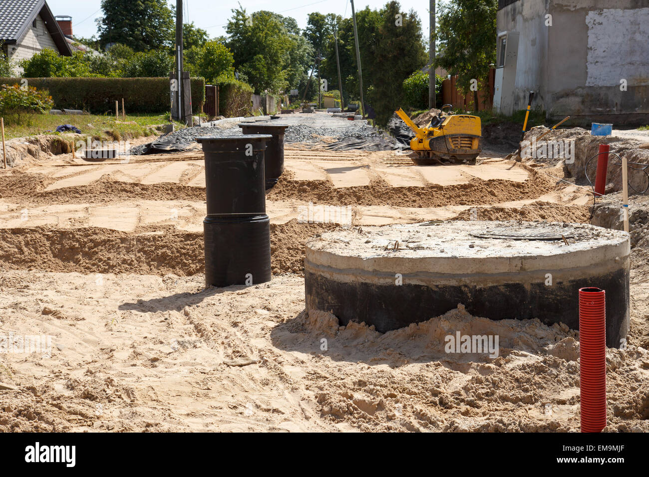 Straßenarbeiten Stockfoto