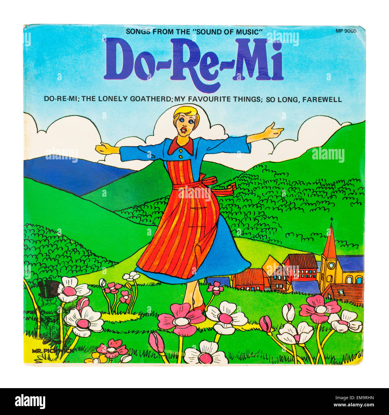 Eine Childrens Vinyl-Platte namens Do-Re-Mi auf weißem Hintergrund Stockfoto