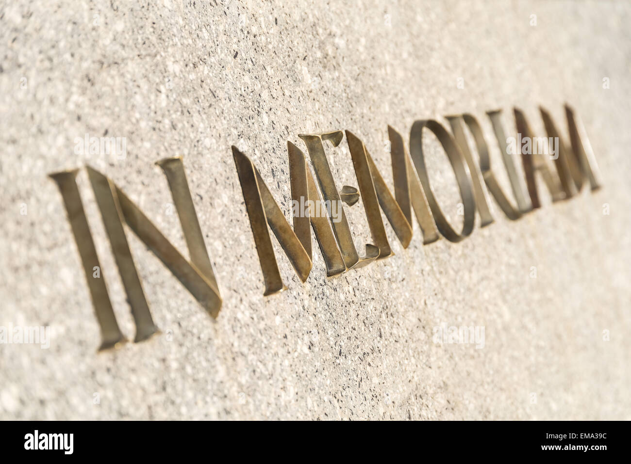 In Memoriam Wörtern eingeschrieben In Marmor Stein Denkmal Stockfoto