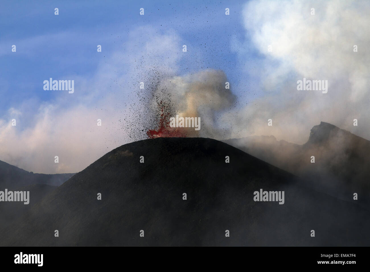 Ätna Vulkanausbruch Stockfoto