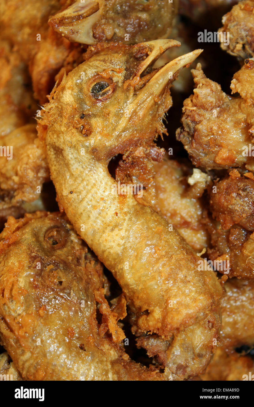 Fried Chicken Head Stockfoto