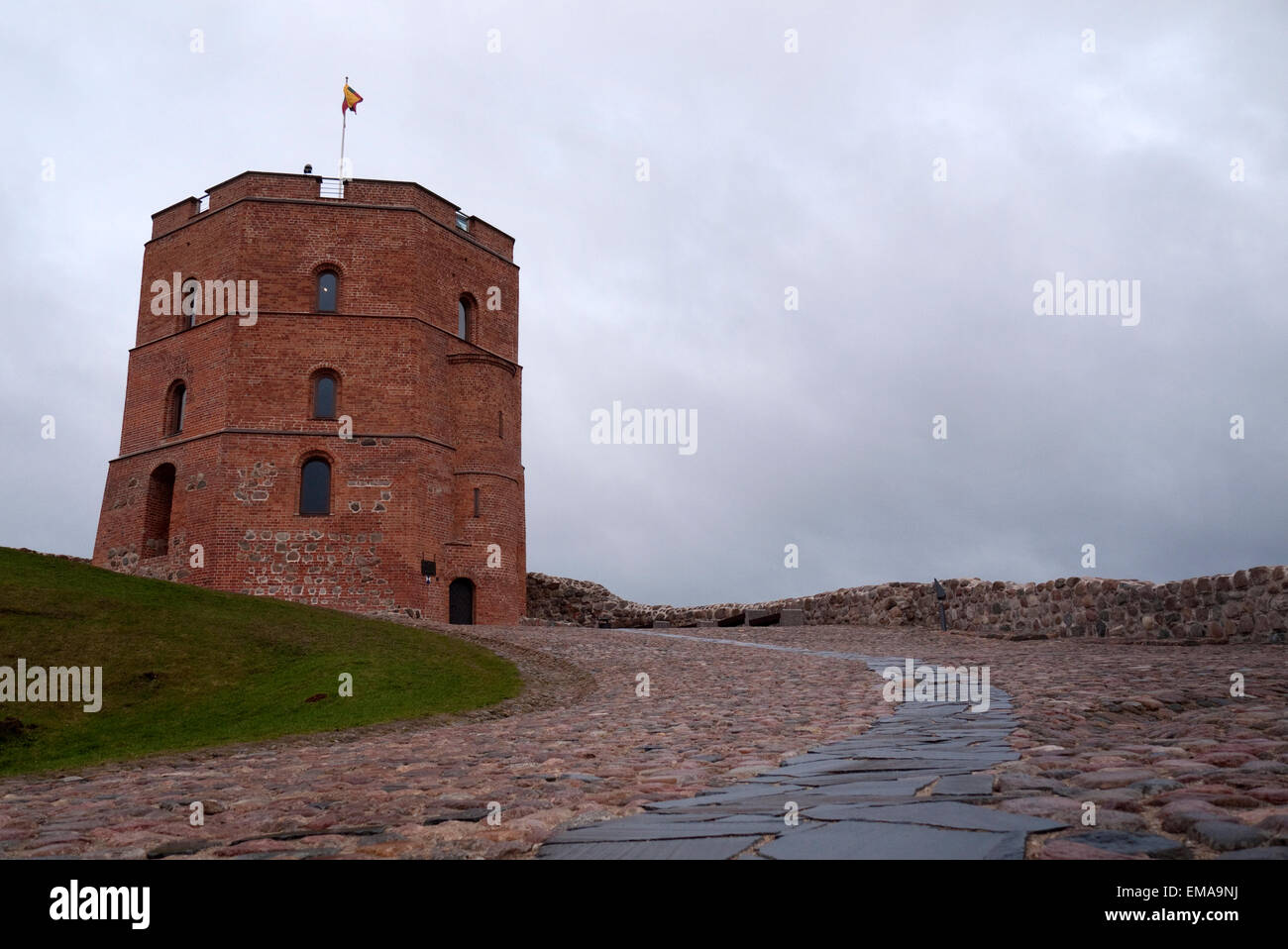 Gediminas-Turm, die Burg, Vilnius, UNESCO-Weltkulturerbe, Litauen Stockfoto