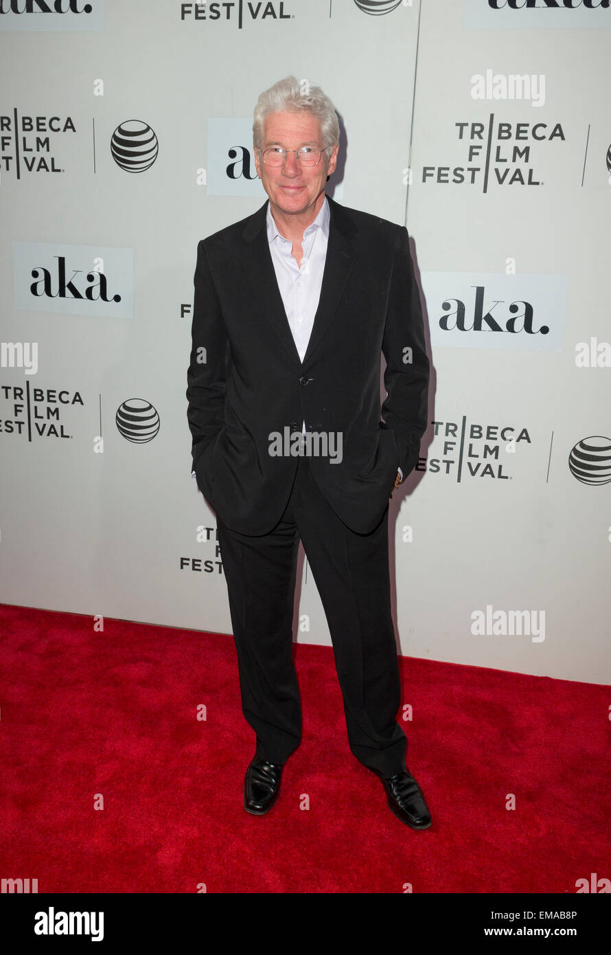 New York, NY - 17. April 2015: Richard Gere besucht Tribeca Film Festival Premiere des Films Franny in BMCC Tribeca Performing Arts Center Stockfoto