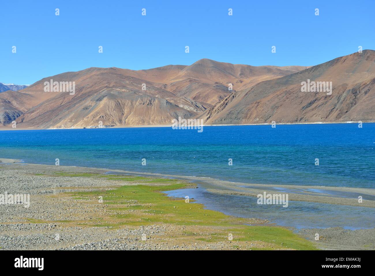 Indien, Ladakh, Landschaft, Pangong See, Berge Stockfoto