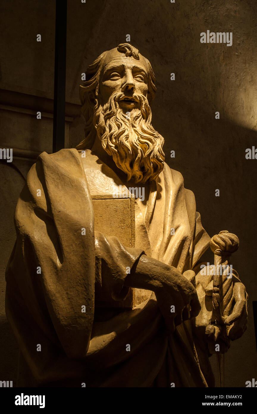 Italien Piemont Turin St John Dom, Diözesanmuseum - Statue des Apostels Paulus - 1658-1704 Stockfoto