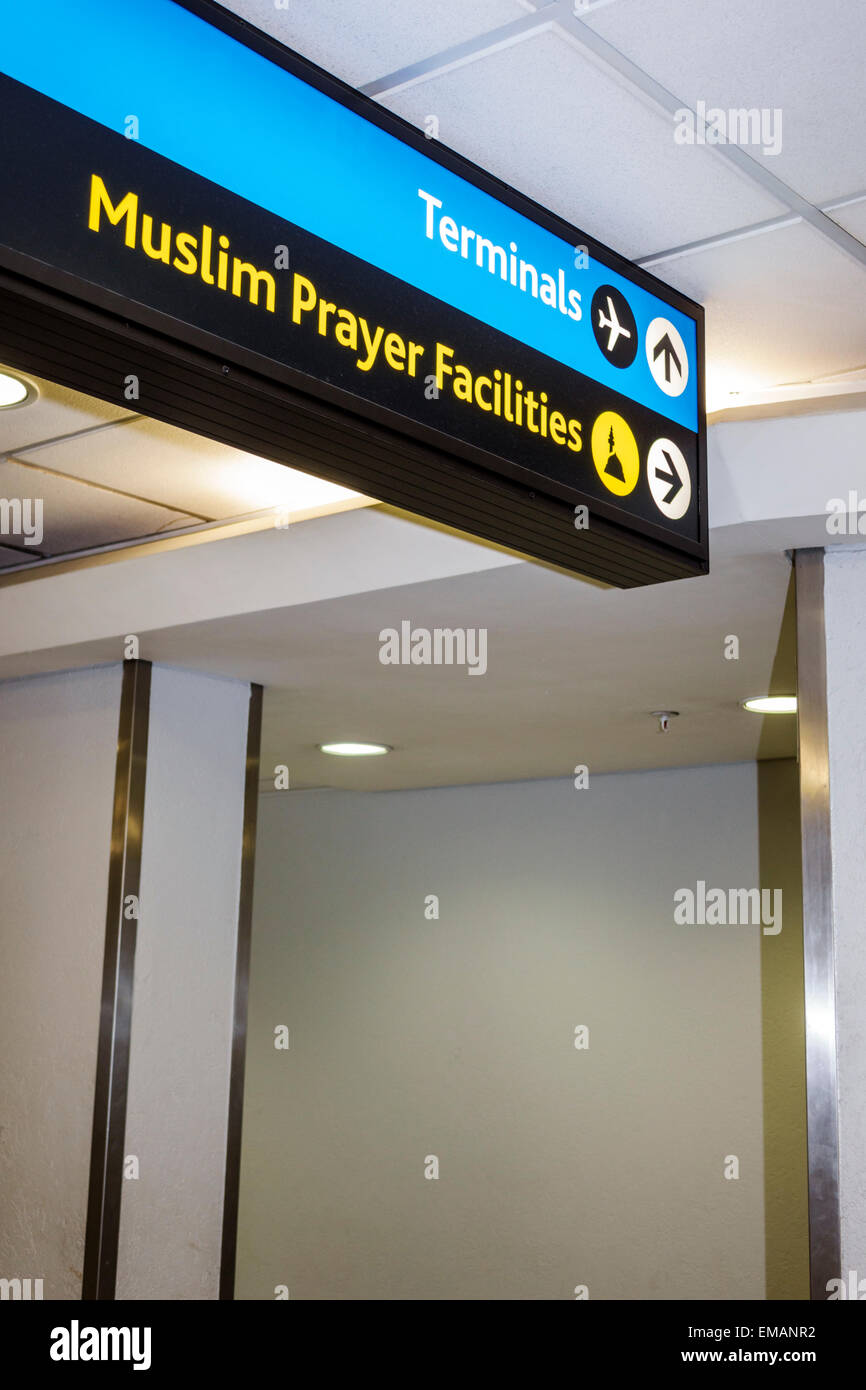 Johannesburg Südafrika, O. Internationaler Flughafen R. Tambo, Terminal, Tor, Schild, muslimische Gebetseinrichtungen, Zimmer, SAfri150314060 Stockfoto