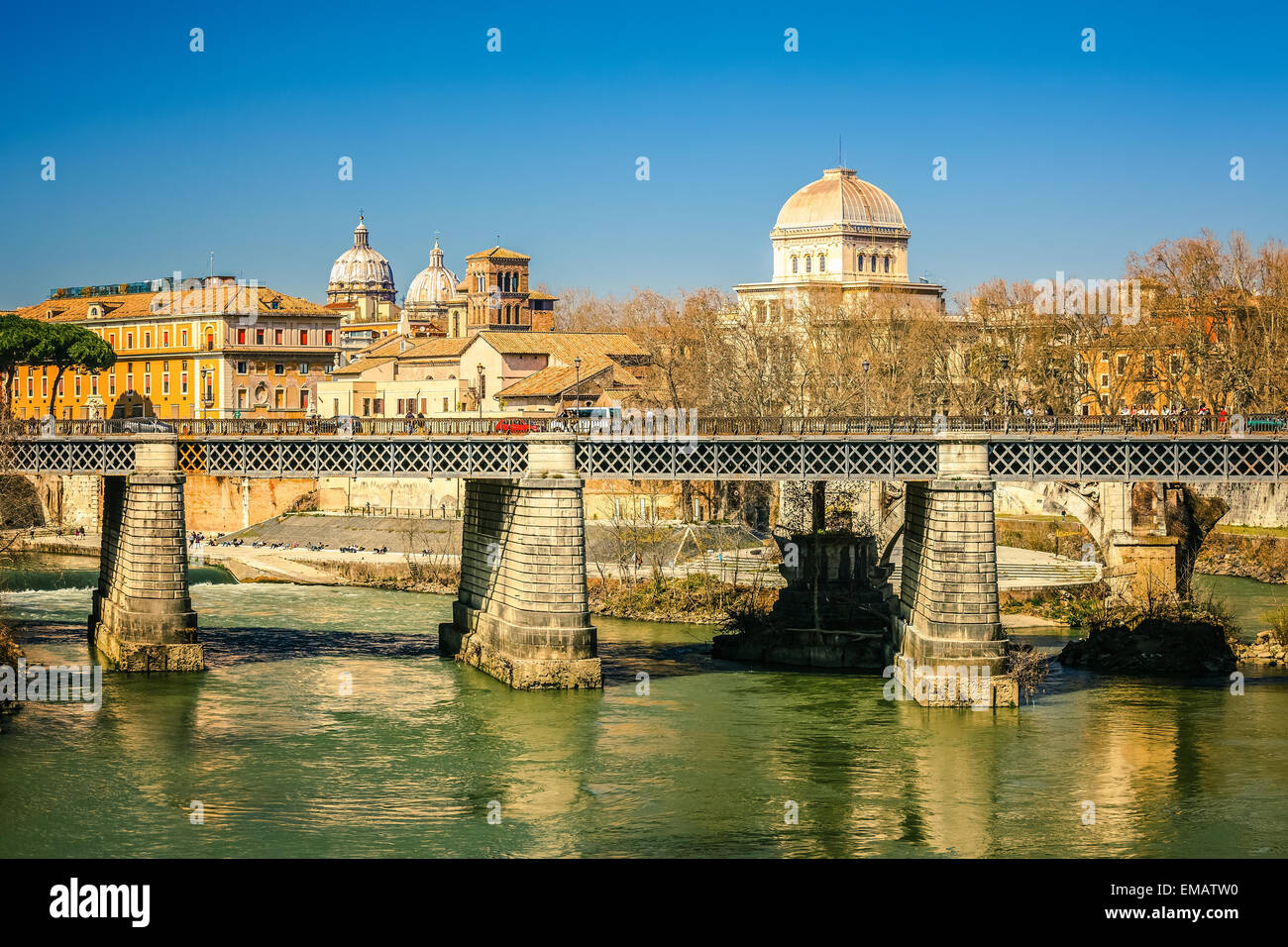 Des Flusses Tiber in Rom, Italien Stockfoto