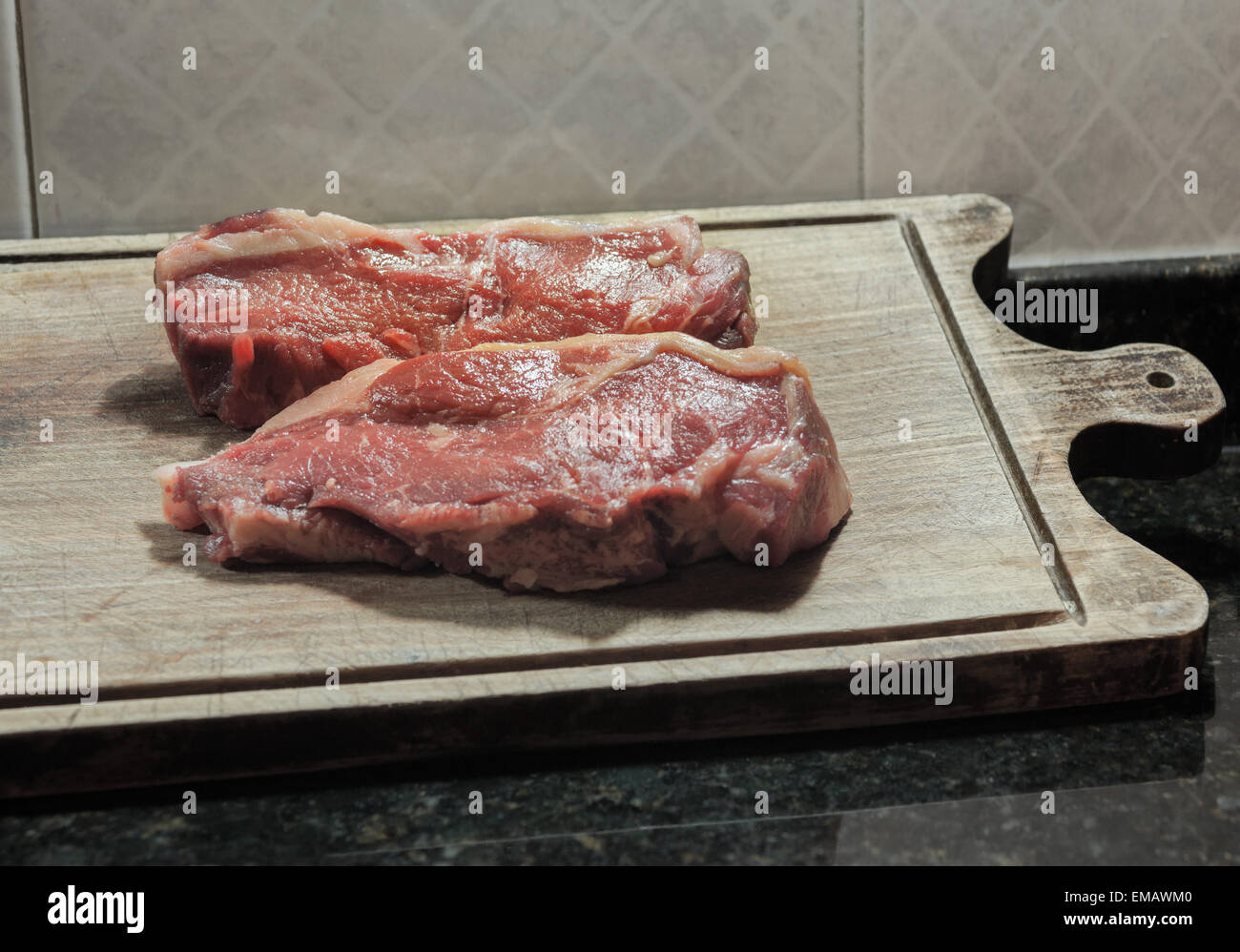 Argentinische Steak. Typische Argentinien Asado. Bife de chorizo Stockfoto