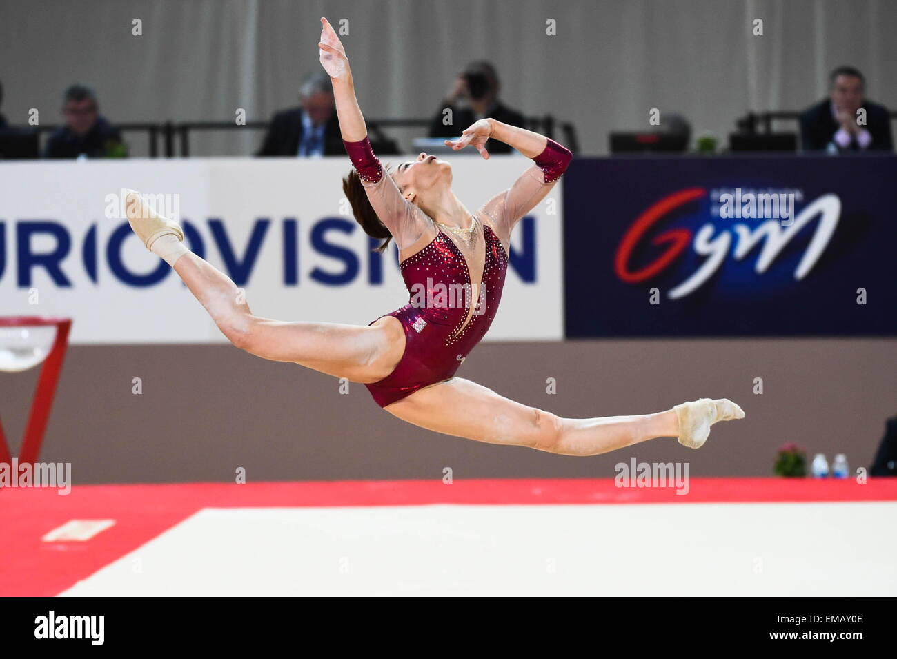 Claire Martin - 15.04.2015 - Qualifikationen - Championnats d ' Europe Gymnastique Artistique - Montpellier.Photo: Andre Delon/Icon Sport Stockfoto