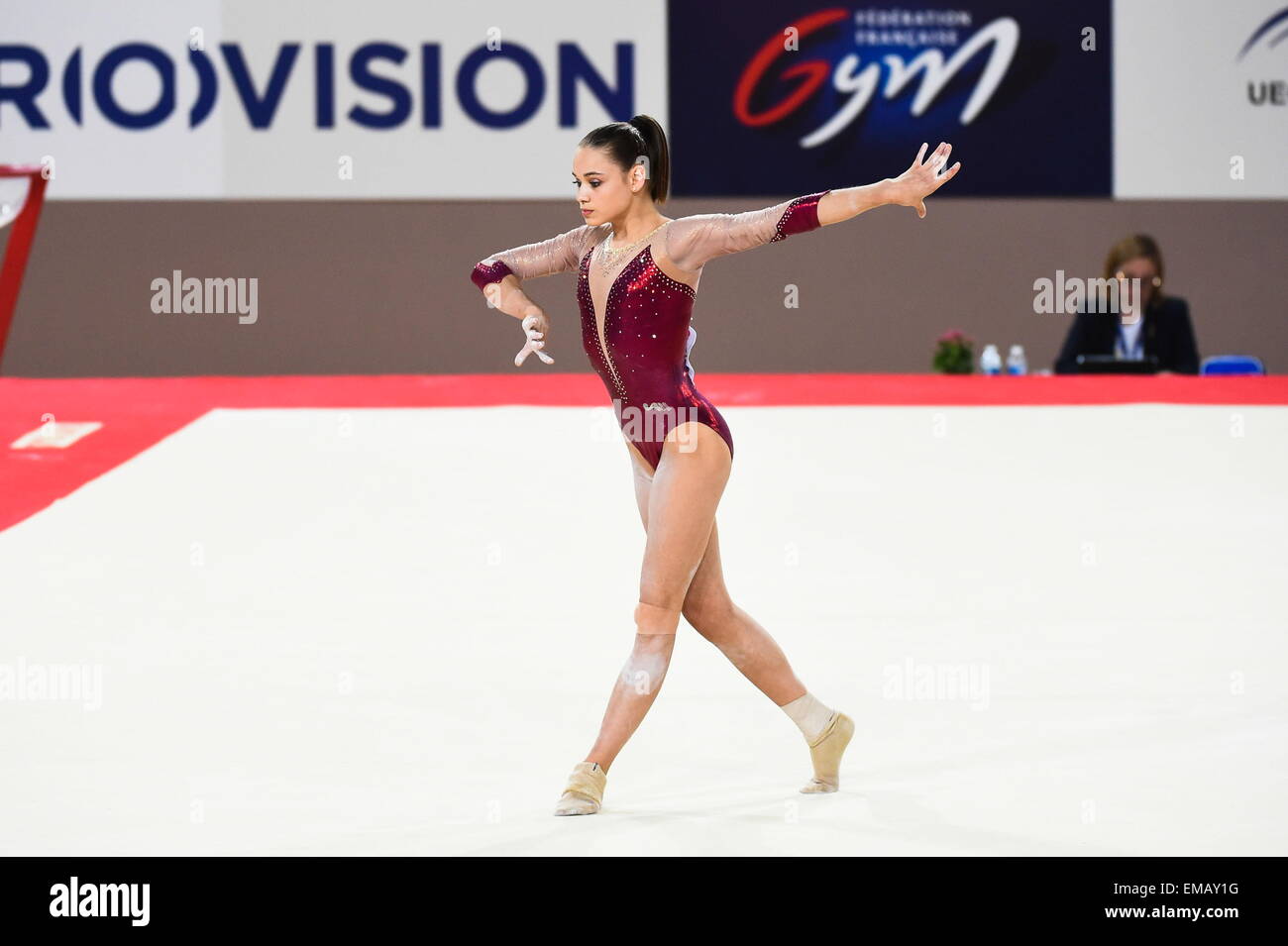 Claire Martin - 15.04.2015 - Qualifikationen - Championnats d ' Europe Gymnastique Artistique - Montpellier.Photo: Andre Delon/Icon Sport Stockfoto