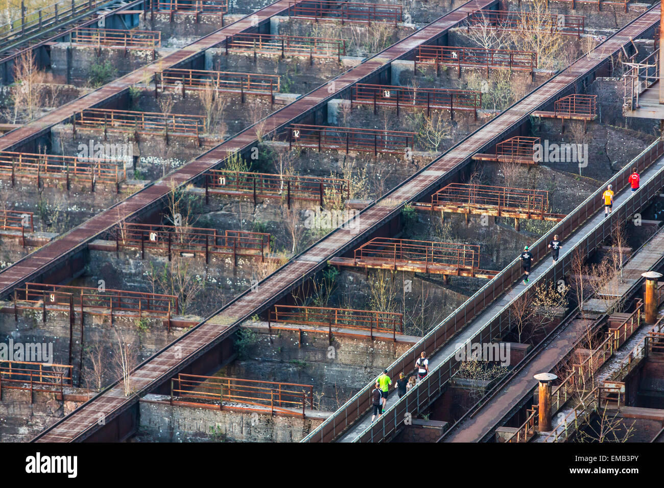 Ehemaligen Stahlwerk in Duisburg, Deutschland, heute eine "Lanschaftspark"-Landschaftspark, Industriekultur Website für Öffentlichkeit zugänglich Stockfoto
