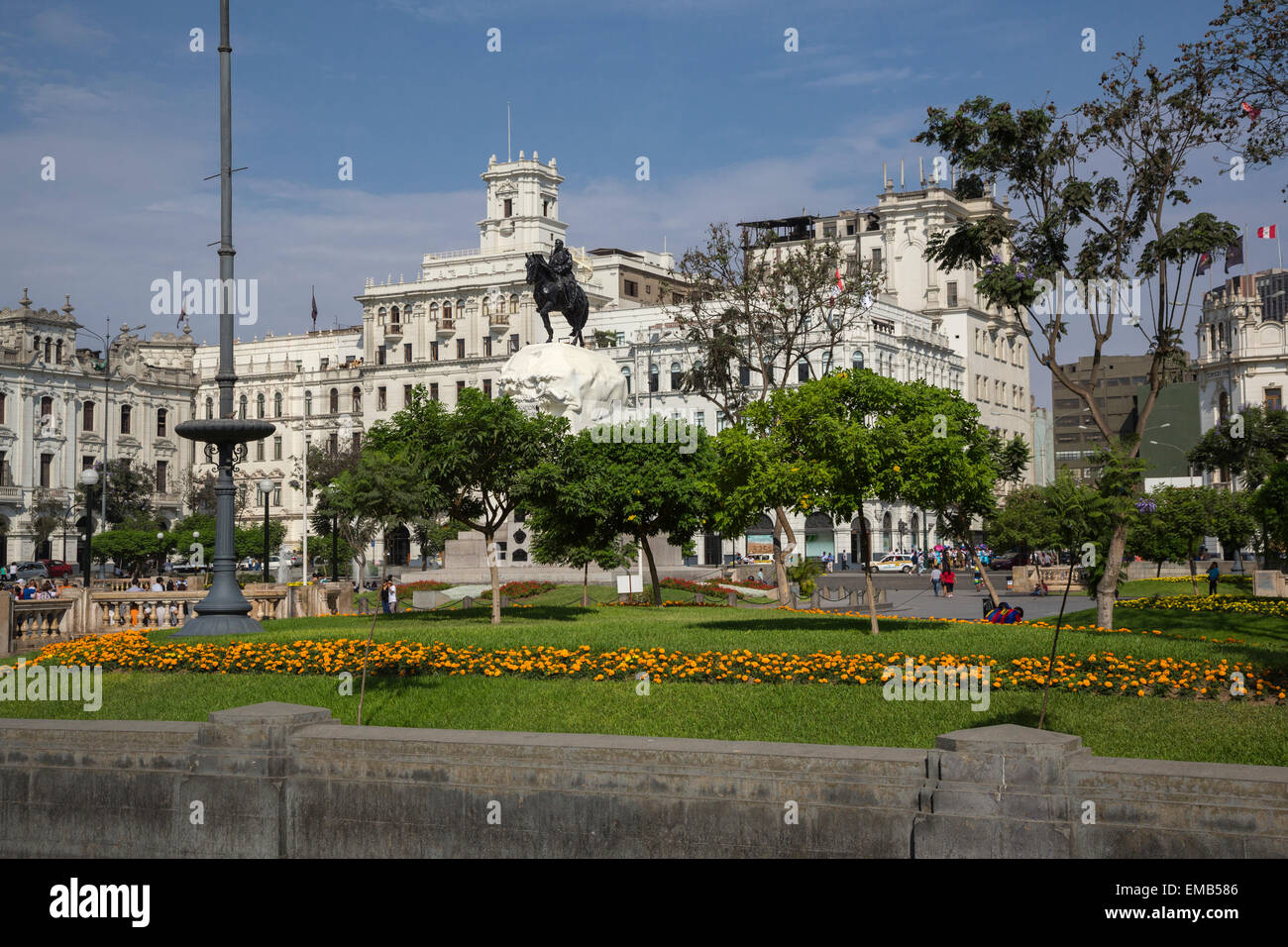 Lima, Peru.  Plaza San Martin. Stockfoto