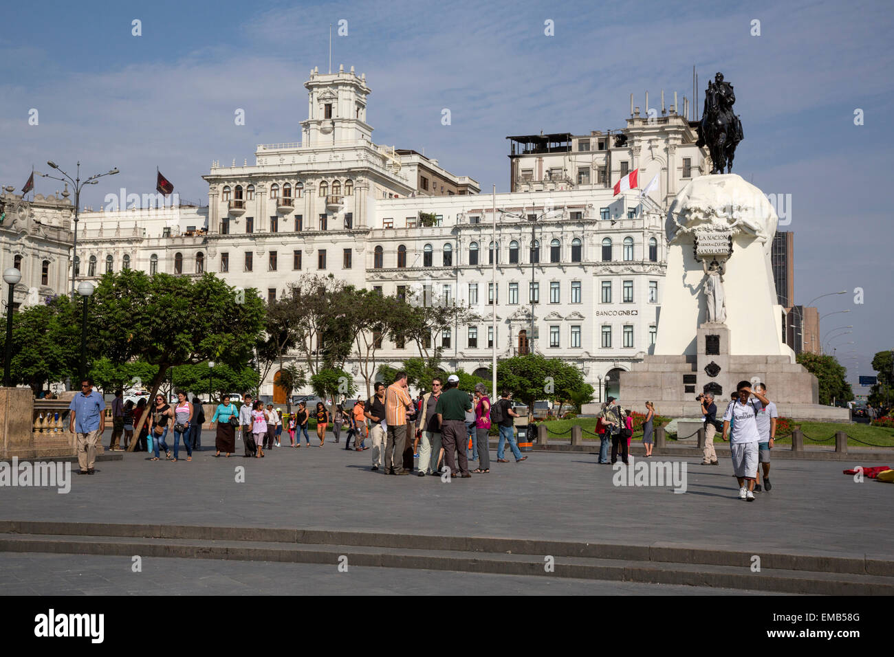 Lima, Peru.  Plaza San Martin. Stockfoto