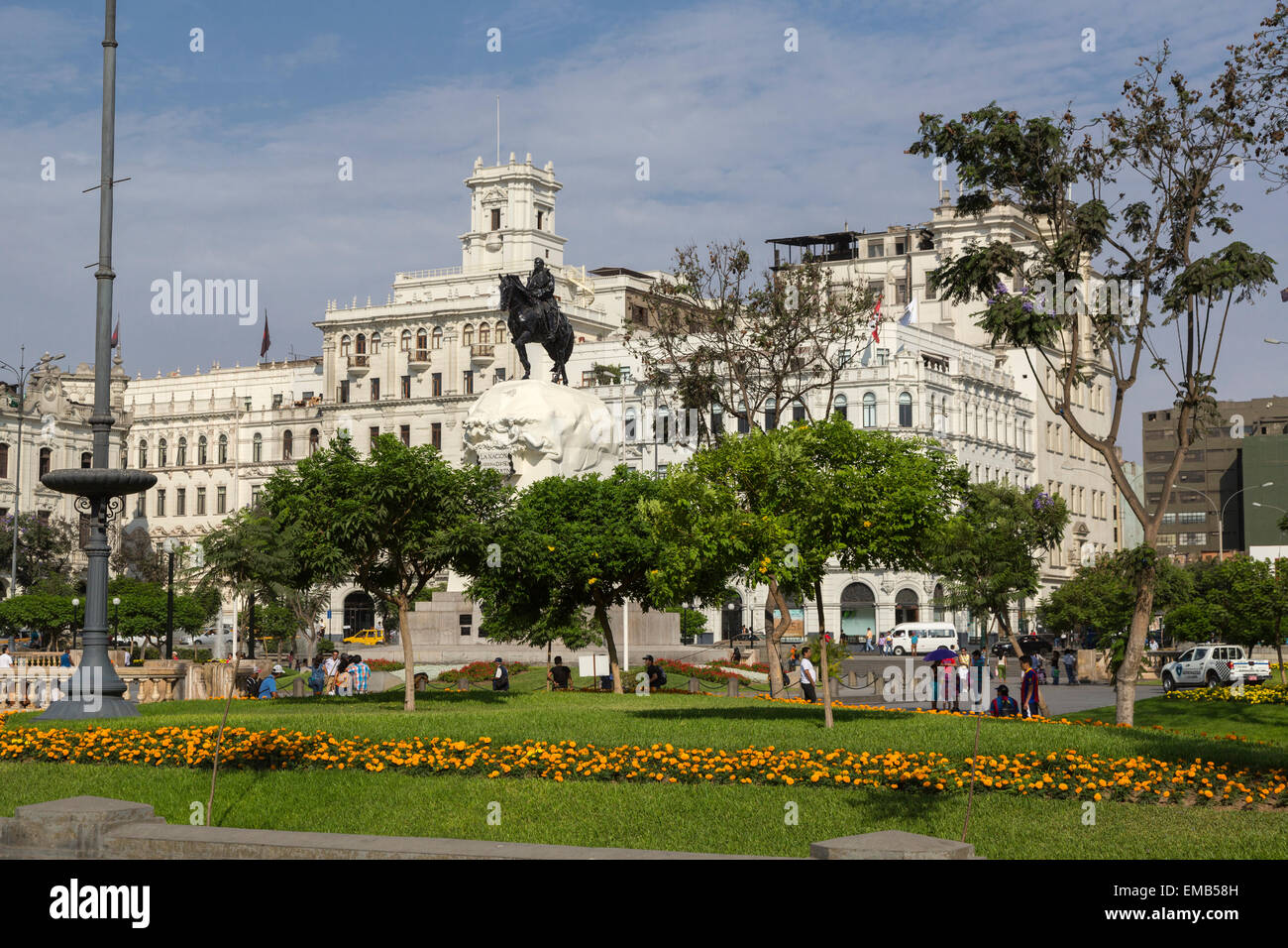 Lima, Peru.  Plaza San Martin. Stockfoto