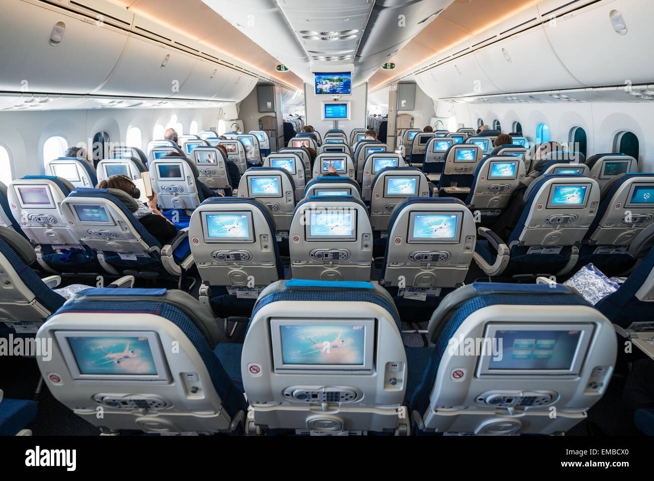 Boeing 787 Dreamliner Interior Stockfotos Boeing 787