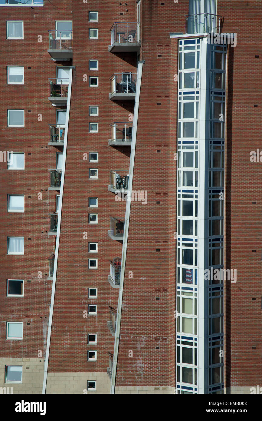 Mehrfamilienhäuser in Bournemouth, England. Stockfoto
