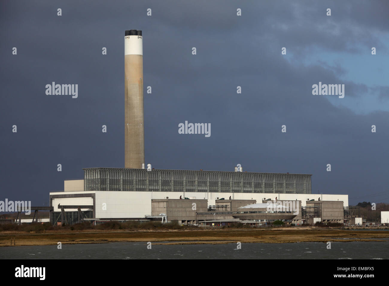 Fawley Kraftwerk Fawley Hampshire Stockfoto