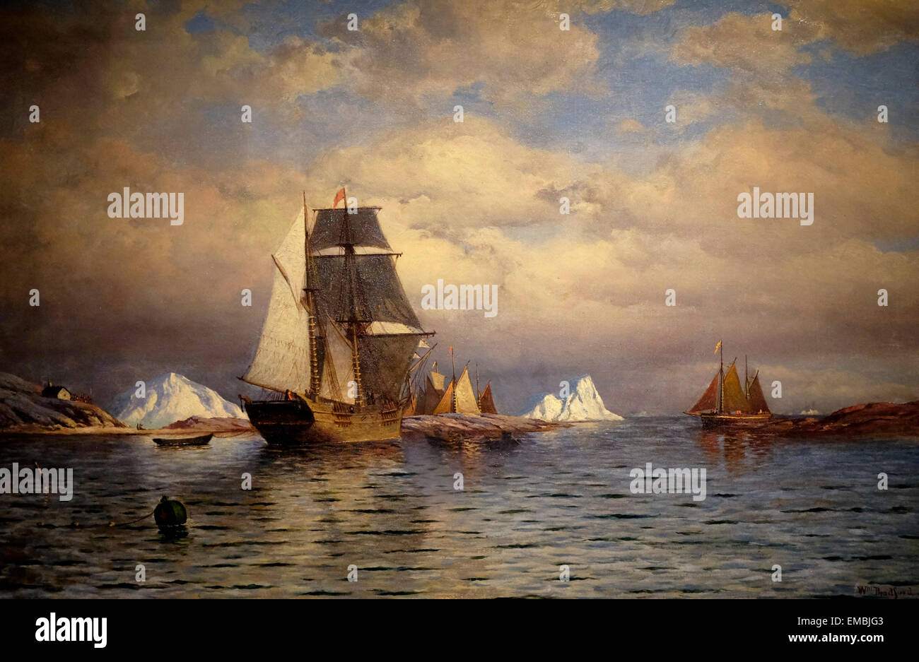 Blick aus Schlacht Harbor, 1877 William Bradford Stockfoto