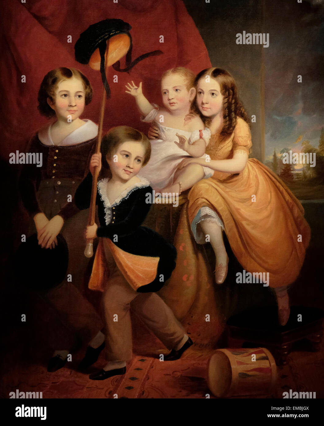 Die Stephens-Kinder, 1845, unbekannter Maler Stockfoto