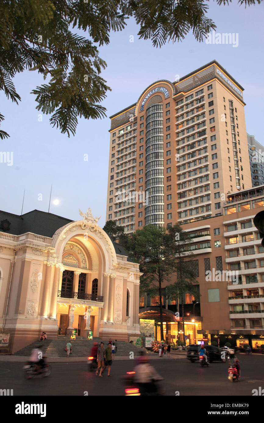 Vietnam, Ho Chi Minh Stadt, Saigon, Stadttheater, Caravelle Hotel Stockfoto