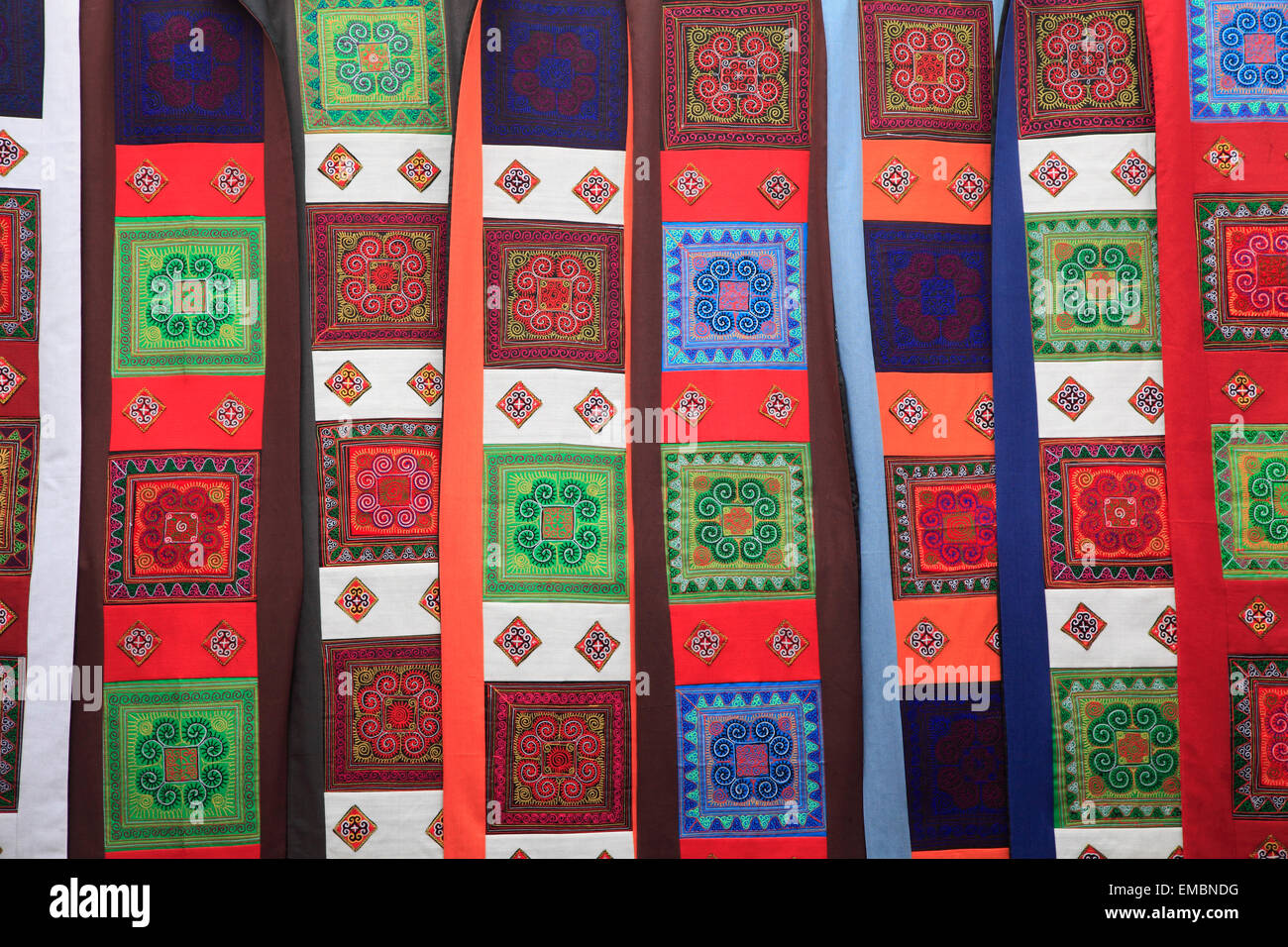 Vietnam, Lao Cai Provinz, können Cau, Kunsthandwerk, Textilien, Stockfoto