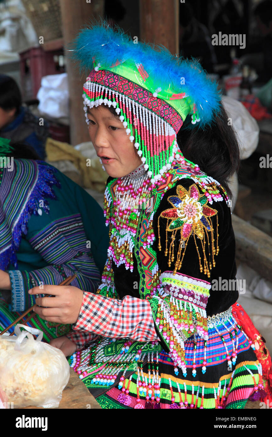 Vietnam, Lao Cai Provinz, können Cau, Markt, Speiselokal, Restaurant, Hügel Stämme Menschen, Stockfoto