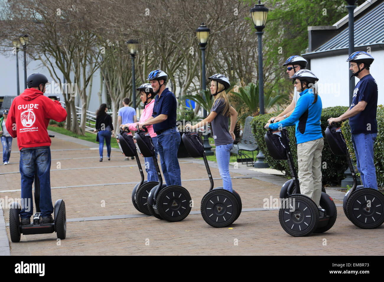 Eine Segway Tour im Woldenberg Park.New Orleans.Louisiana.USA Stockfoto