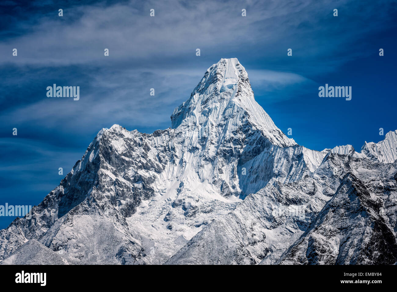 Nepal, Khumbu, Everest-Region, Namche Bazar, Ama Dablam Stockfoto