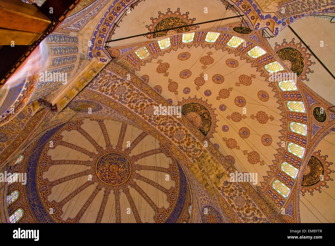 Blaue Moschee Sultan Ahmet Cami, Innenarchitektur in Istanbul, Türkei Stockfoto