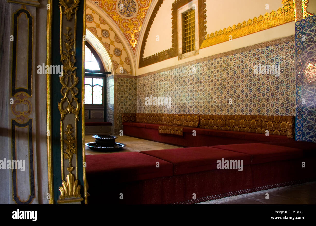 Schönes Interieur des Harems des Sultans im Topkapi Palast in Istanbul Stockfoto