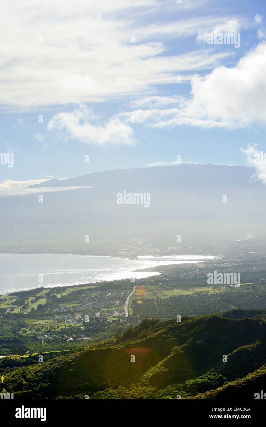 USA, Hawaii, Maui, Küstenlandschaft wie gesehen von Waihee Ridge Trail Stockfoto