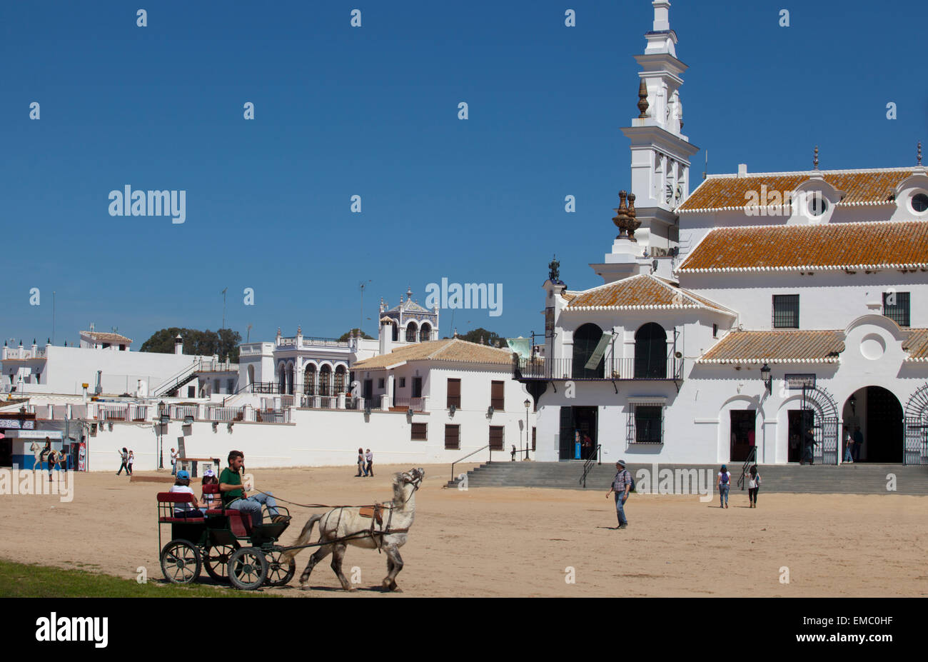 EL ROCIO, Spanien - 31.März: Die Einsiedelei von El Rocio. 31. März 2015 in El Rocio, ist Huelva, Spanien die Einsiedelei Ziel o Stockfoto