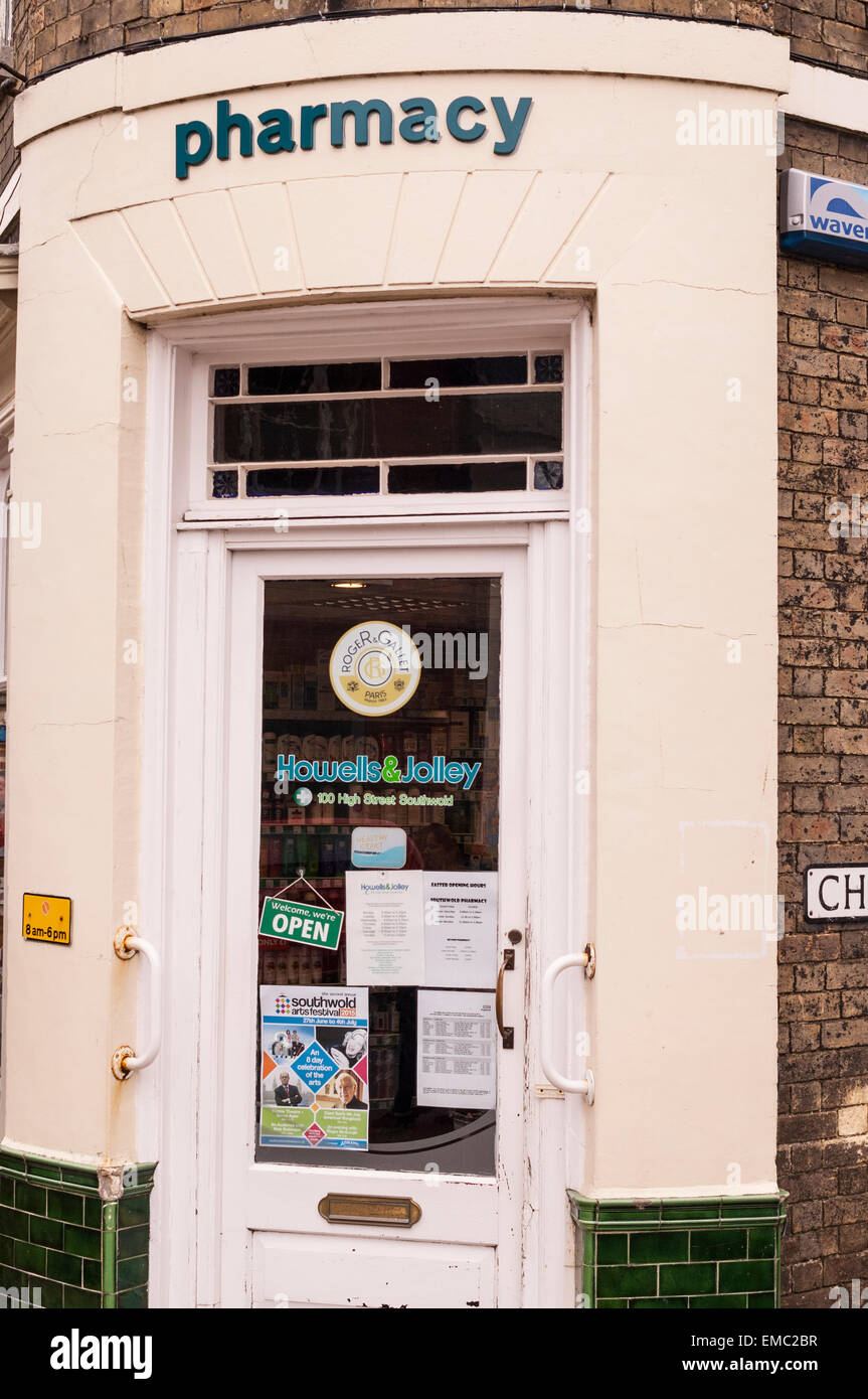 Die Apotheke in Southwold, Suffolk, England, Großbritannien, Uk Stockfoto