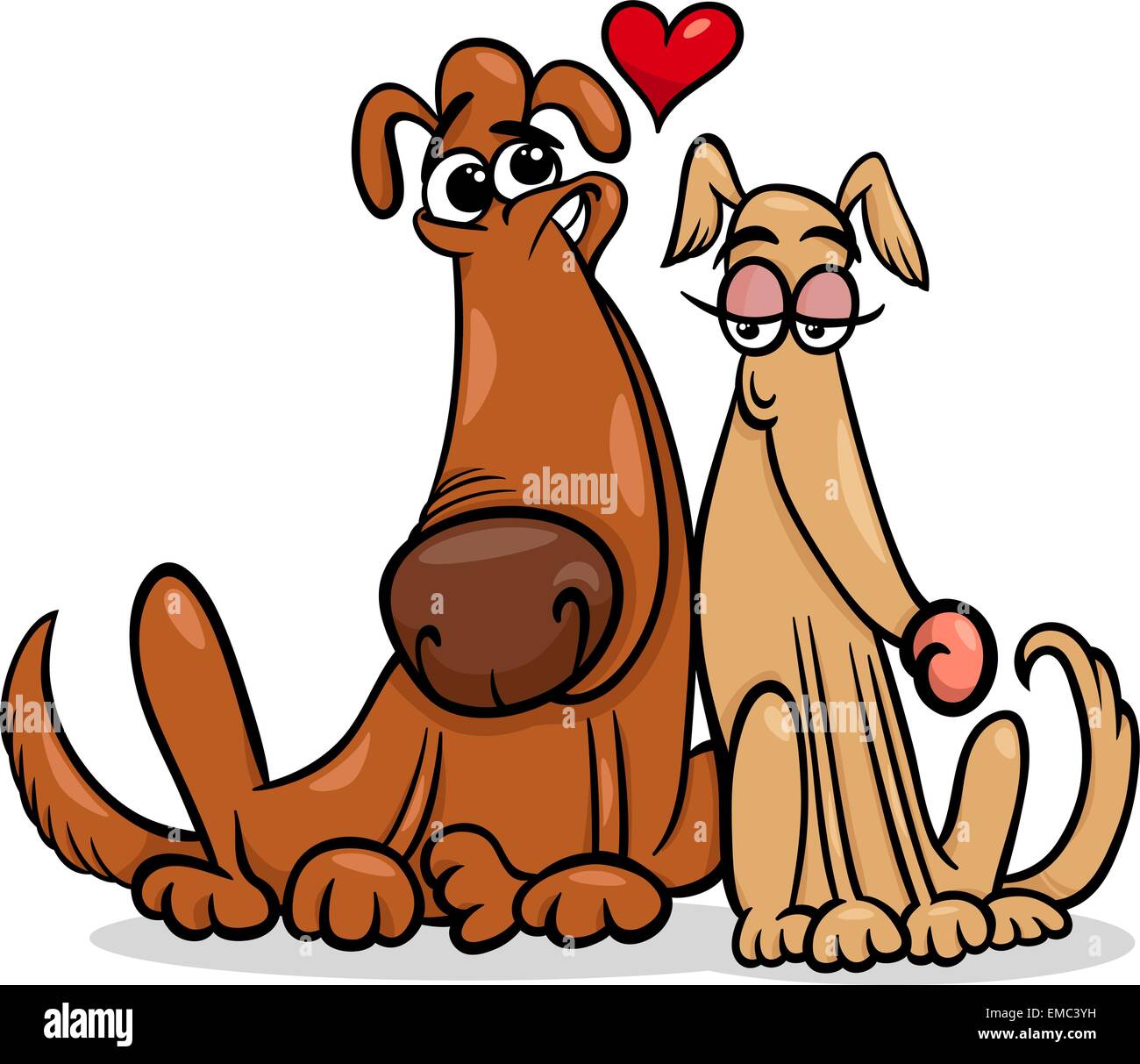 Hunde in Liebe Cartoon illustration Stock Vektor