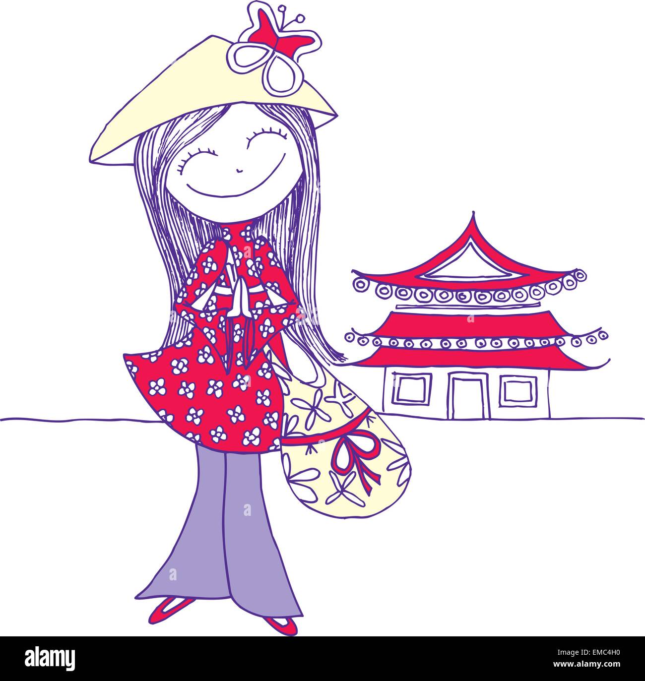 Besuch in Tokyo Stock Vektor