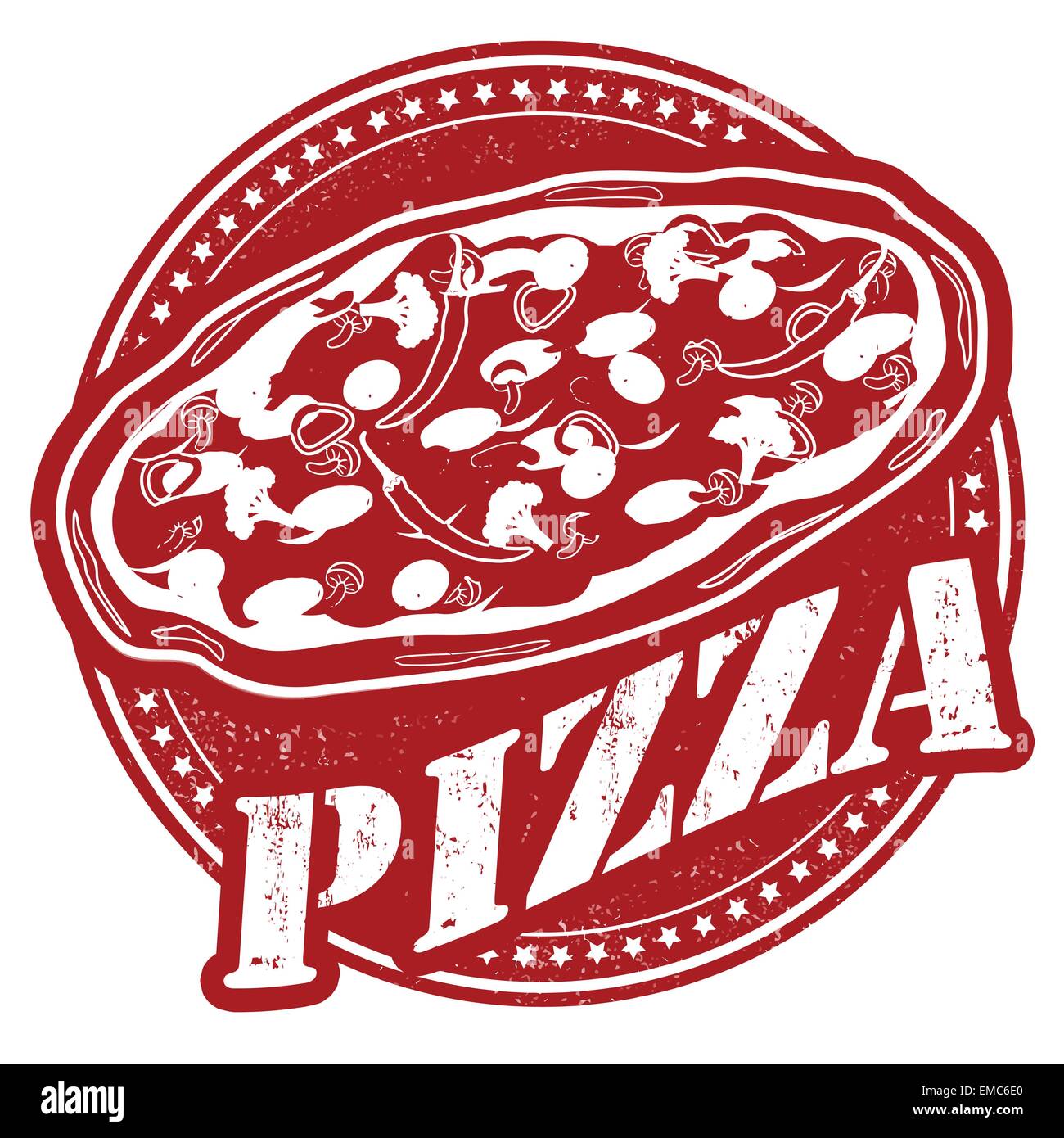 Pizza-Stempel Stock Vektor