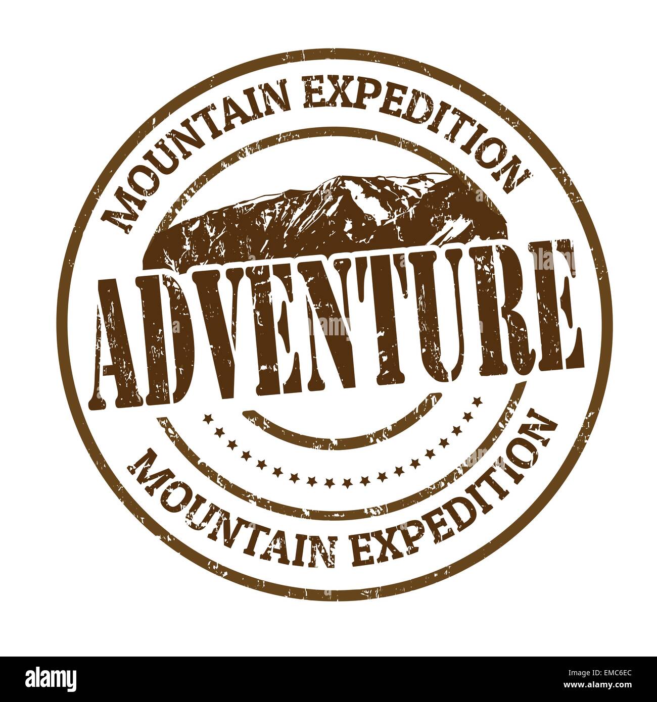 Bergexpedition, Abenteuer Briefmarke Stock Vektor