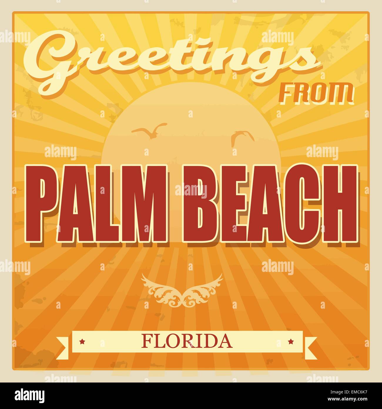 Palm Beach, Florida touristischen Plakat Stock Vektor