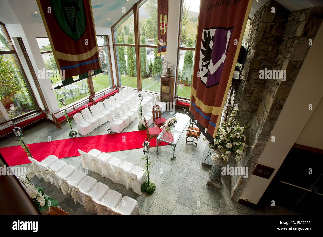 Sitze für eine Hochzeitszeremonie Stockfoto