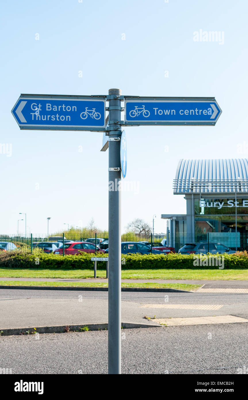 Zeichen für große Barton post, Thurston und dem Stadtzentrum Orte in der Nähe von Bury St Edmunds Stockfoto
