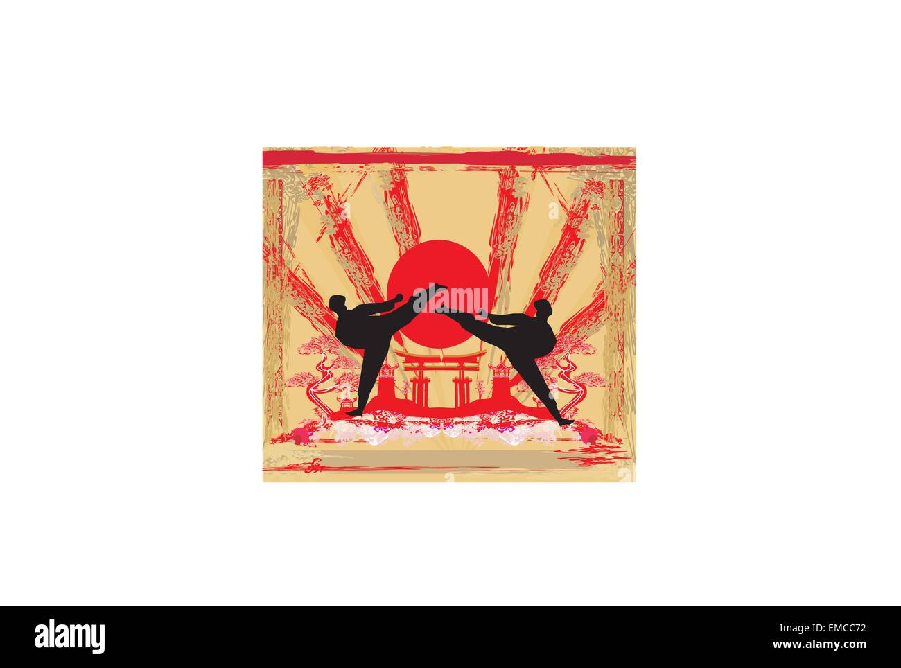 Karate-Berufe - Grunge Hintergrund Stock Vektor