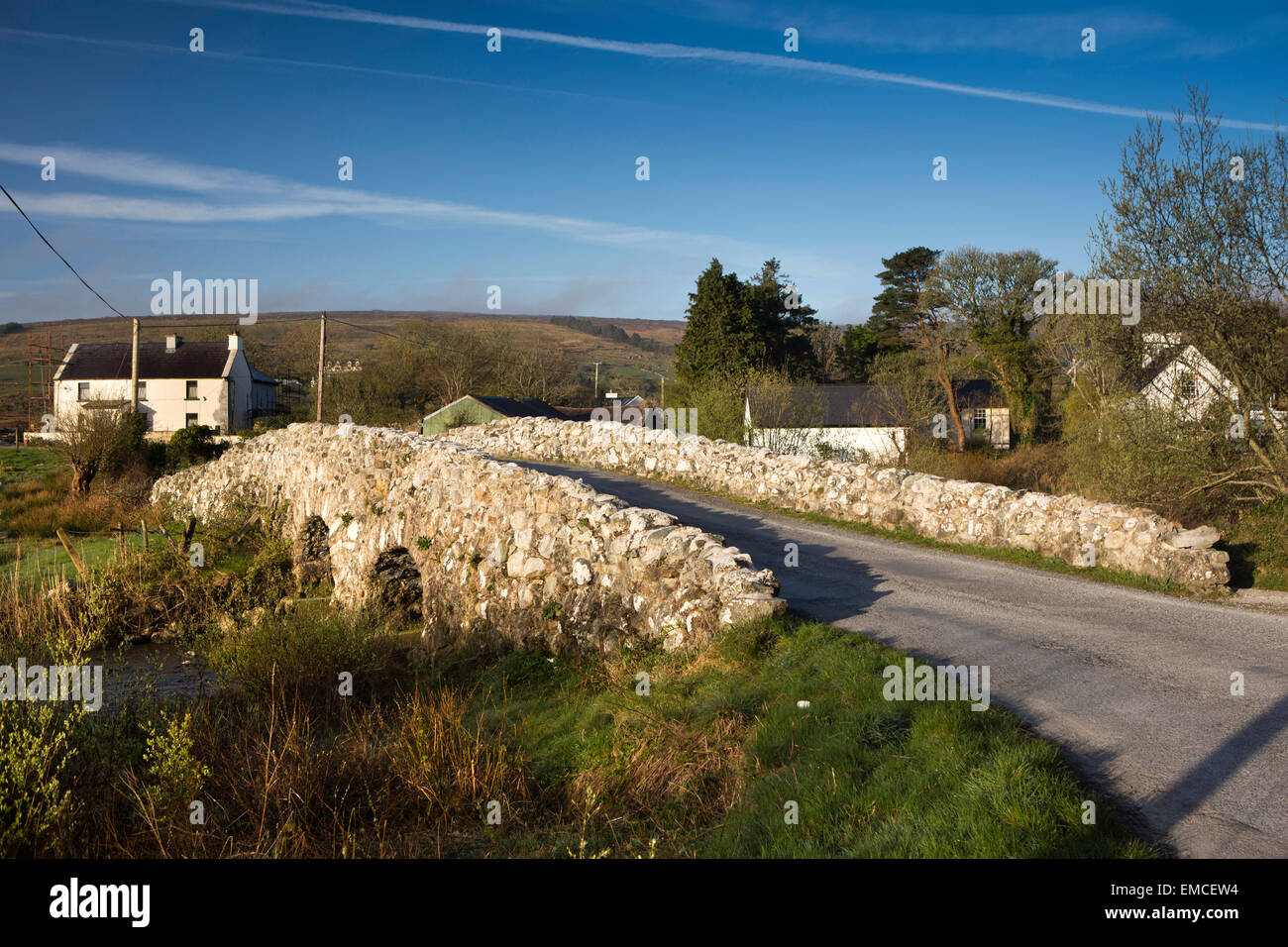 Irland, Co. Galway, Connemara, Oughterard, die "Quiet Man" Brücke von John Ford film Stockfoto