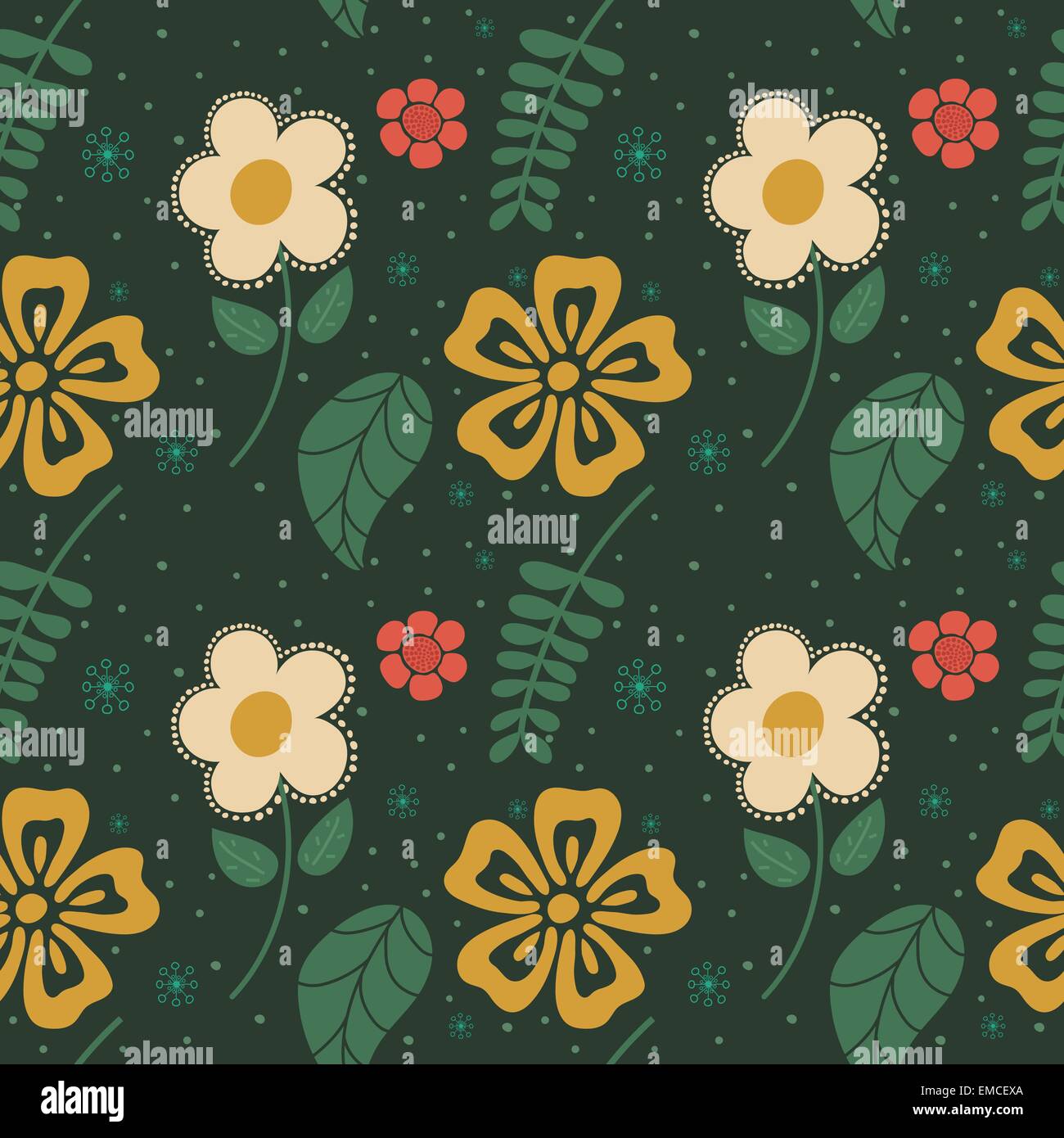 Nahtlose Muster Blumen Stock Vektor