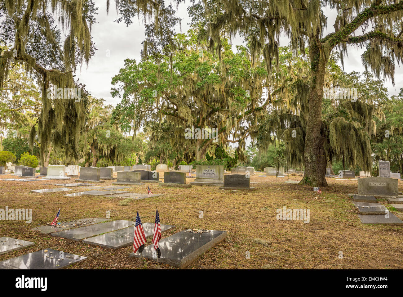 Jüdische Abteilung des historischen Friedhofs Bonaventure in Savannah, Georgia Stockfoto